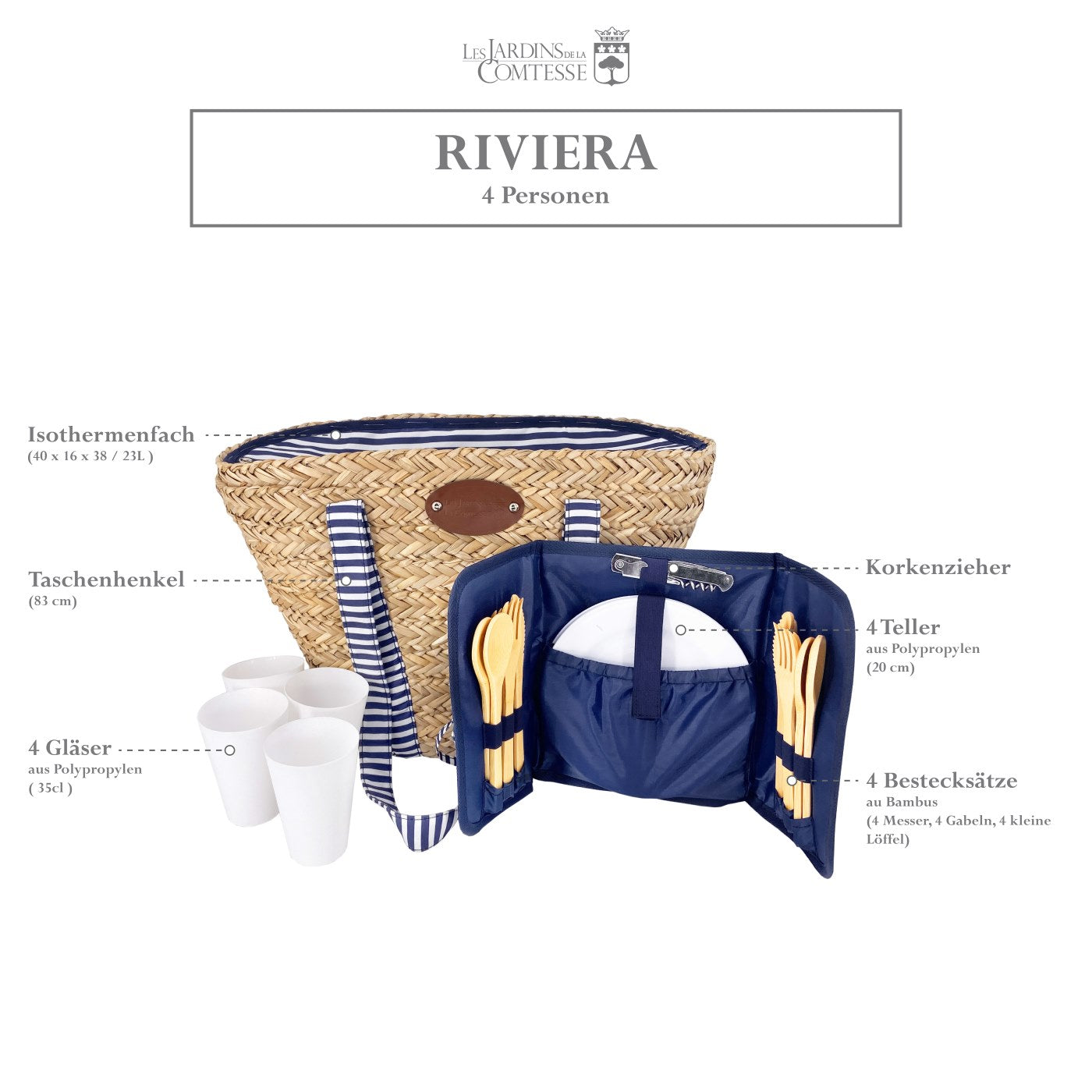 Beach picnic bag "Riviera" - 4 people