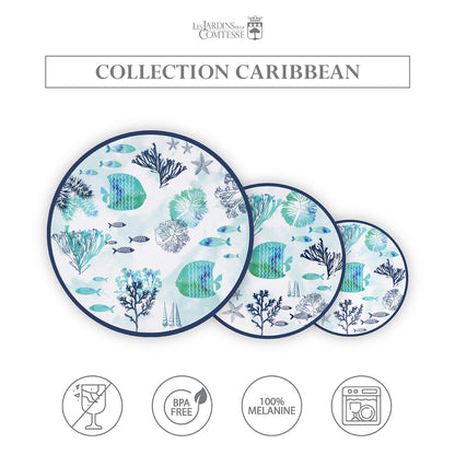 Small dessert plate in melamine - Ø 21,5 cm - Caribbean