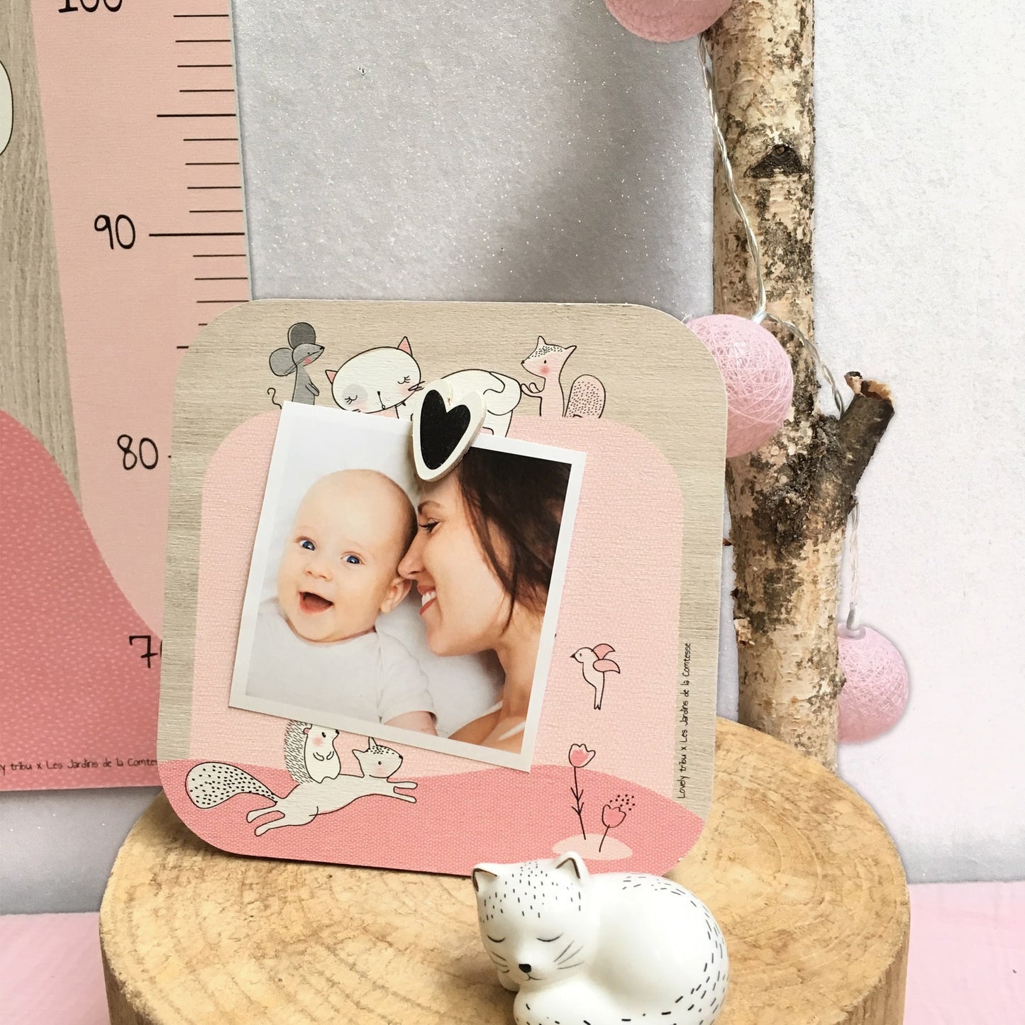 Wooden photo collage with magnet Lily the Cat