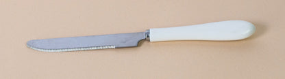 Thick stainless steel knife, white melamine sleeve