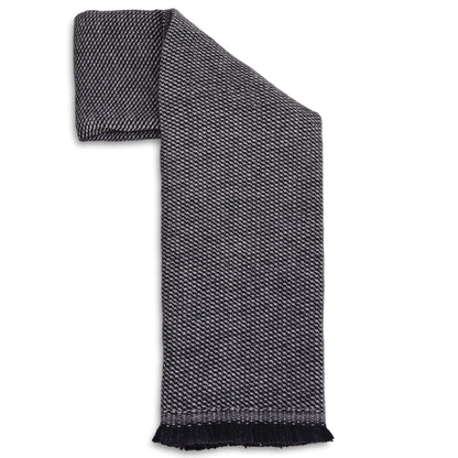 Men's Silver Grey / Anthracite Grey two-tone cashmere and wool scarf