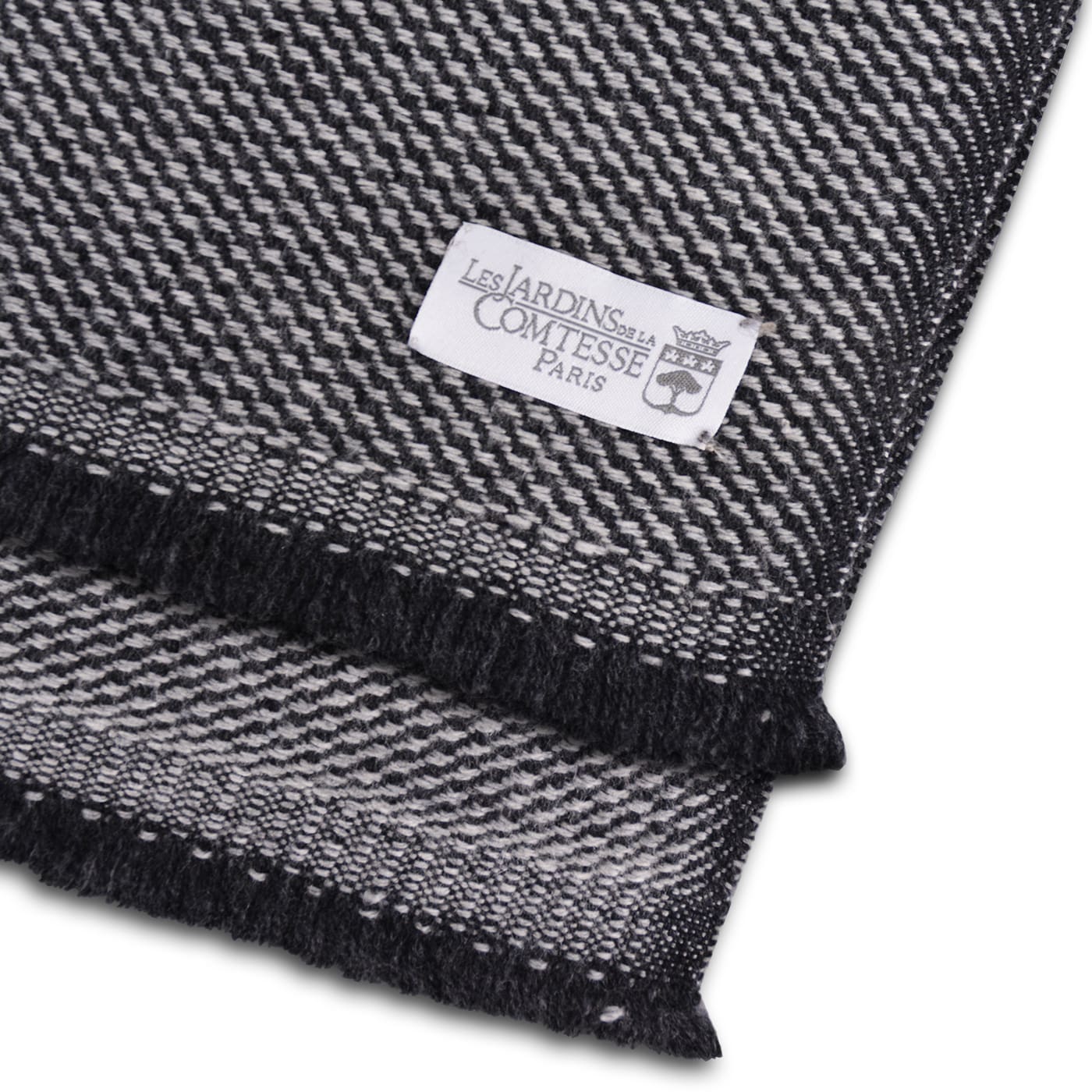 Men's Silver Grey / Anthracite Grey two-tone cashmere and wool scarf