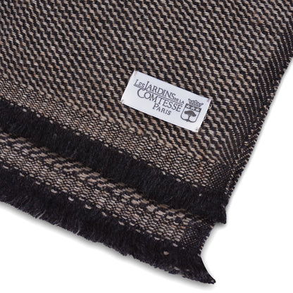 Men's Camel / Anthracite Grey two-tone cashmere and wool scarf