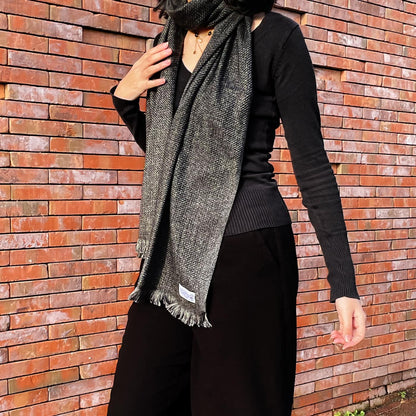 Men's & Women's Cashmere & Wool Scarf 40 x 190 cm - Charcoal Grey / Mouse Grey