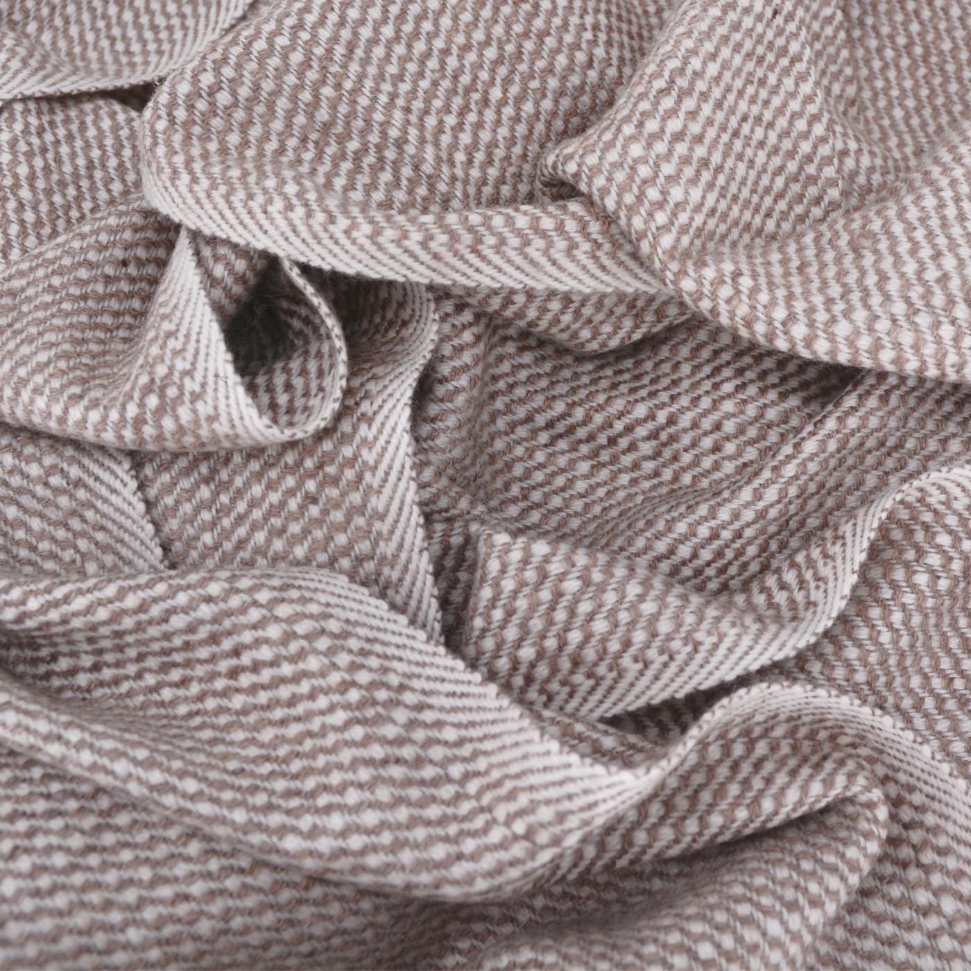 Men's & Women's Cashmere & Wool Scarf 40 x 190 cm - Brown / White