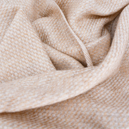 Men's & Women's cashmere and wool scarf 40 x 190 cm - Two-tone Camel / White