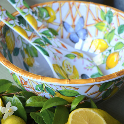 Deep salad bowl in melamine with lemons - Ø 25 cm