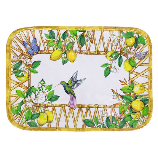 Rectangular tray in melamine with lemons - 45 x 32 cm