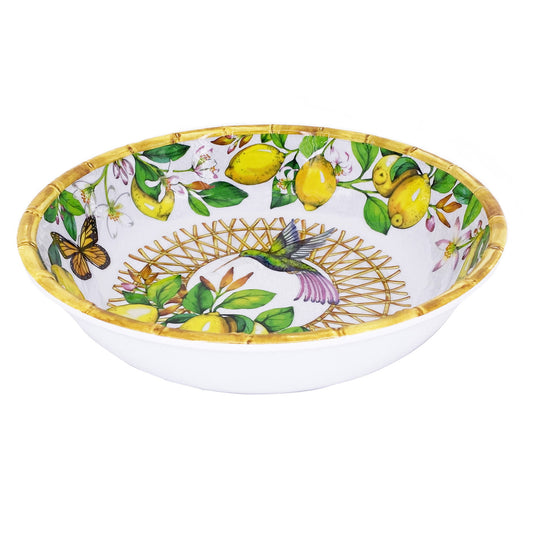 Large soup / pasta plate in melamine with lemons - Ø 23 cm