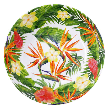 Large salad bowl in melamine with flowers - Ø 31 cm