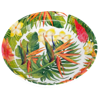 Soup / pasta plate in melamine with flowers - Ø 20 cm