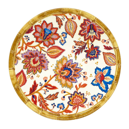 Small melamine dessert plate with flowers - Ø 23 cm
