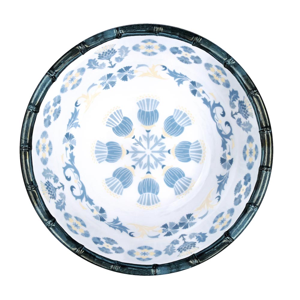 Deep salad bowl in melamine with lisbon design - Ø 25 cm