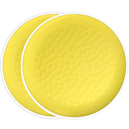 Large melamine dinner plate - Yellow. 2 pieces