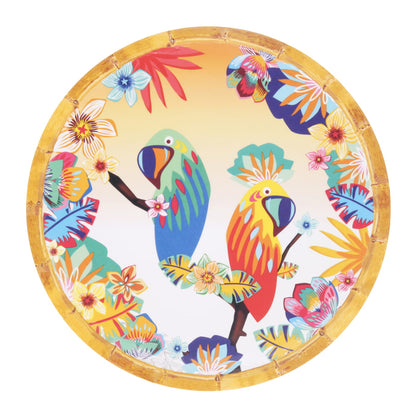 Small dessert plate in melamine - Ø 23 cm - Parrots of Bahia