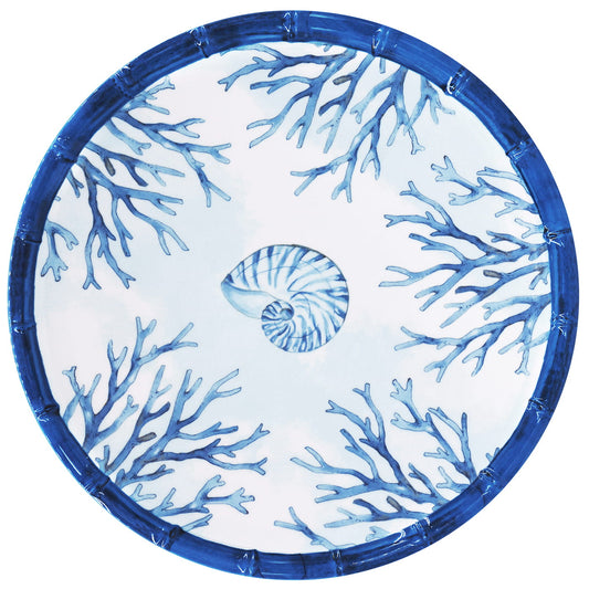 Coral melamine large dinner plate - Ø 28 cm