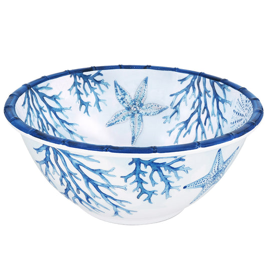 Deep salad bowl in coral melamine - Ø 25 cm