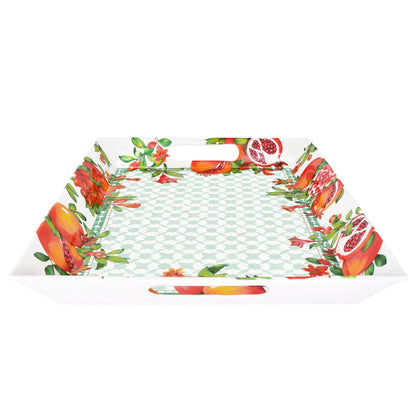 Large Melamine Tray with Handles Pomegranate - 50 x 36 x 5 cm