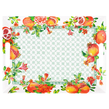 Large Melamine Tray with Handles Pomegranate - 50 x 36 x 5 cm