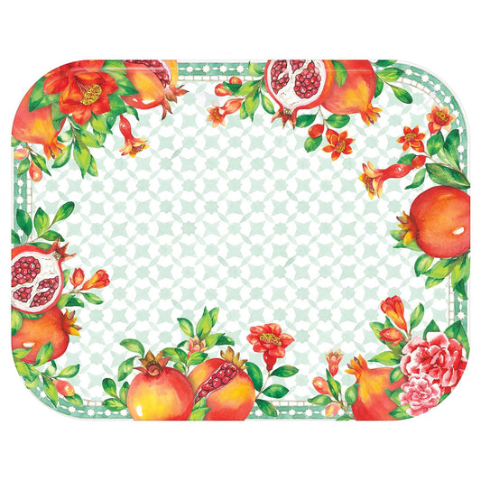 Small Rectangular Presentation Tray Melamine Pomegranate - 33 x 26 cm