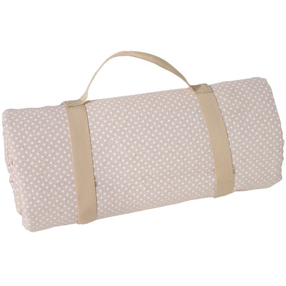 Waterproof picnic blanket beige with white polka dots XL