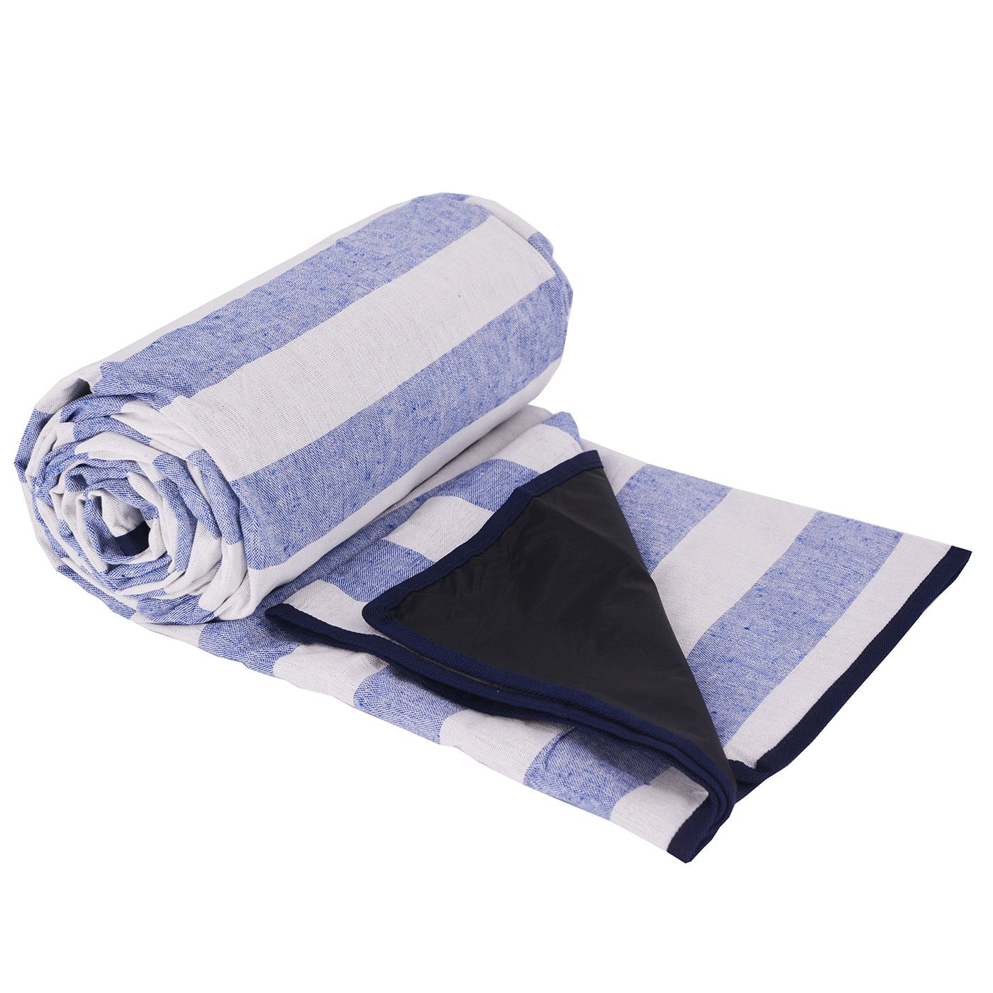 Waterproof picnic blanket sky blue and white