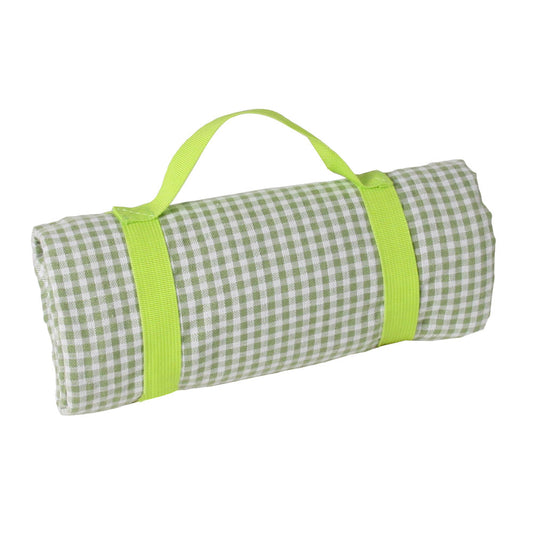 Waterproof picnic blanket green apple gingham
