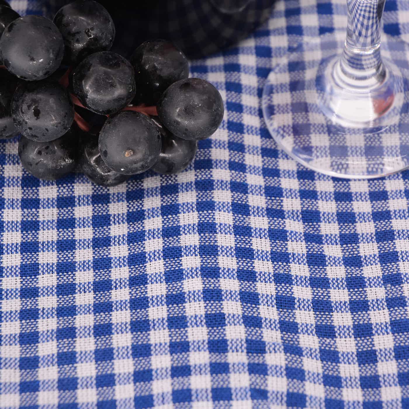 Waterproof picnic blanket blue and white gingham