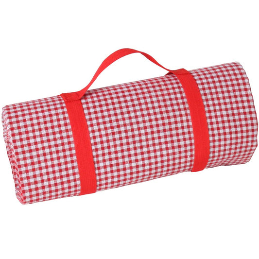 Waterproof picnic blanket red and white gingham XL