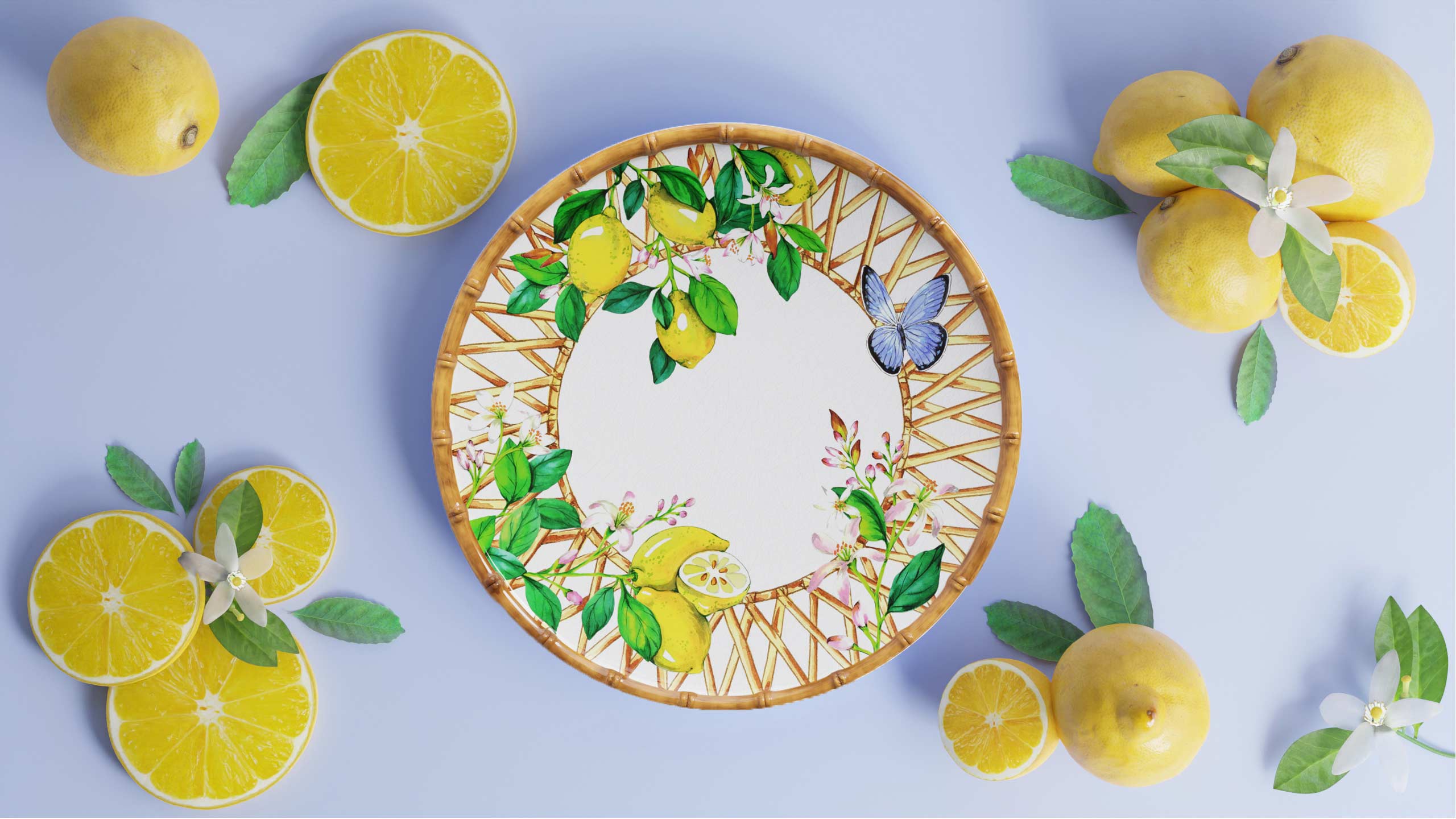 Plate in melamine - New collection lemon "Capri"