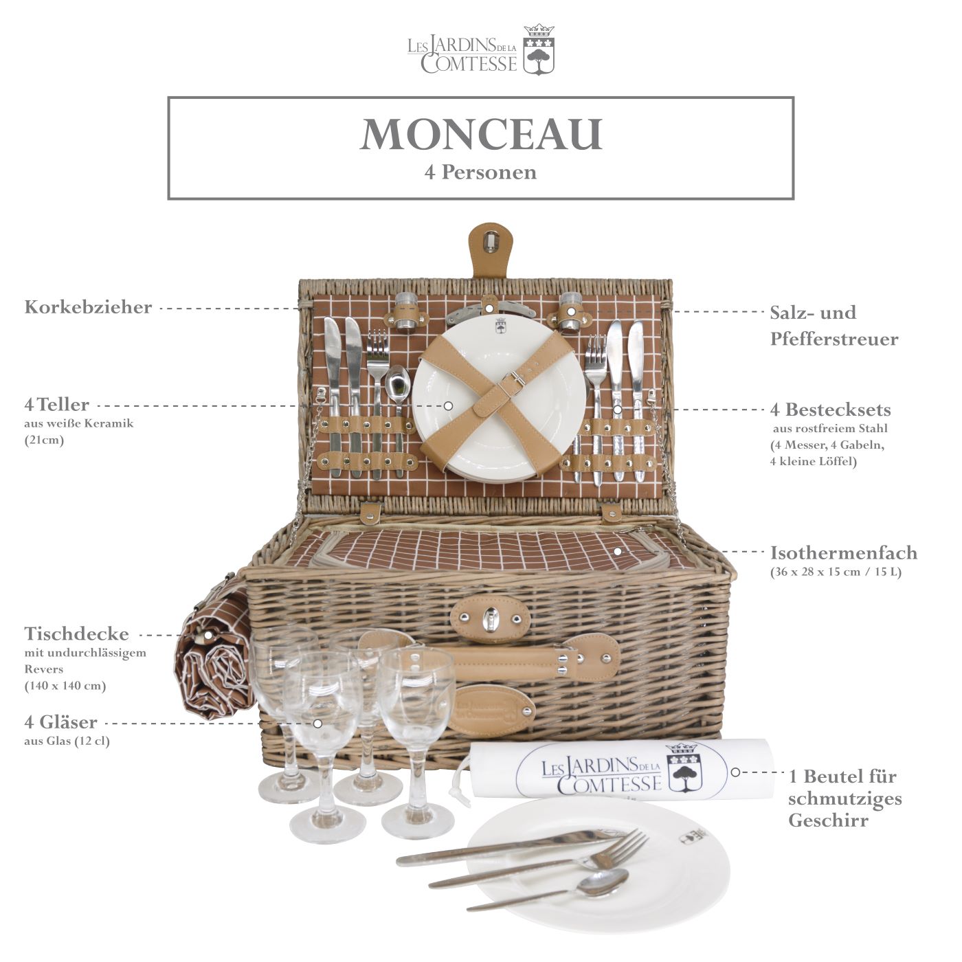 Monceau picnic basket - 4 people