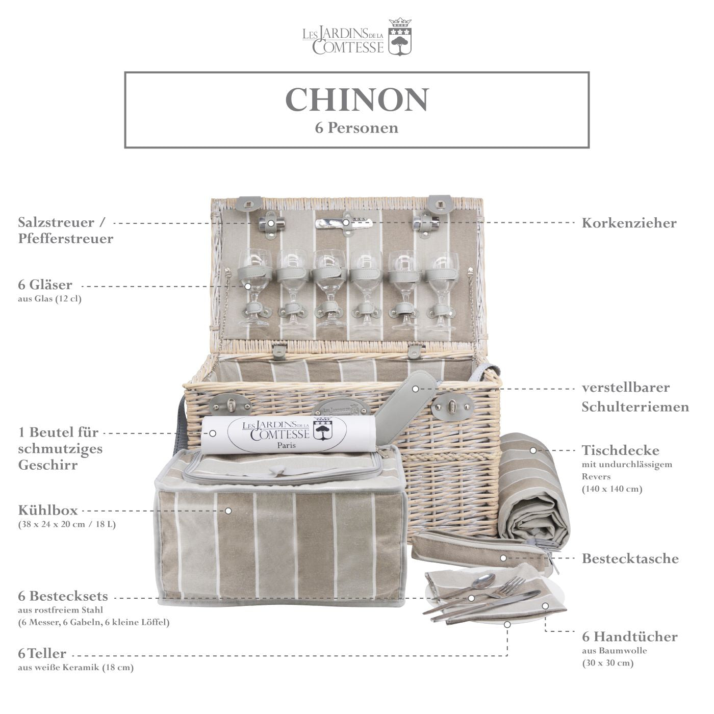 Picnic basket Chinon - 6 person