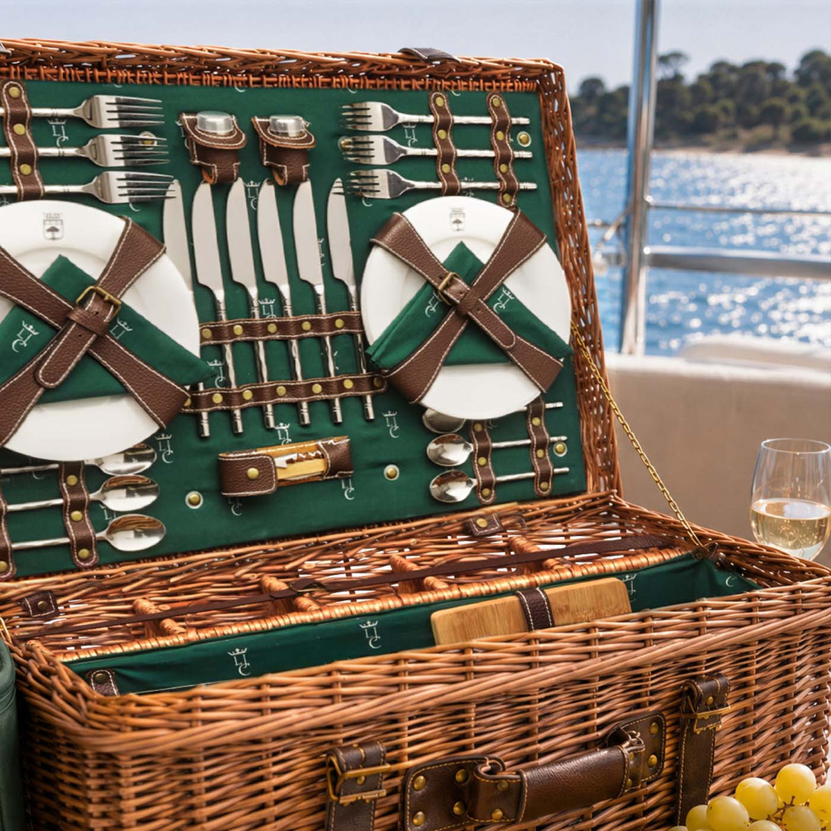 Prestige Picnic Hamper Champs-Elysées green - 6 person