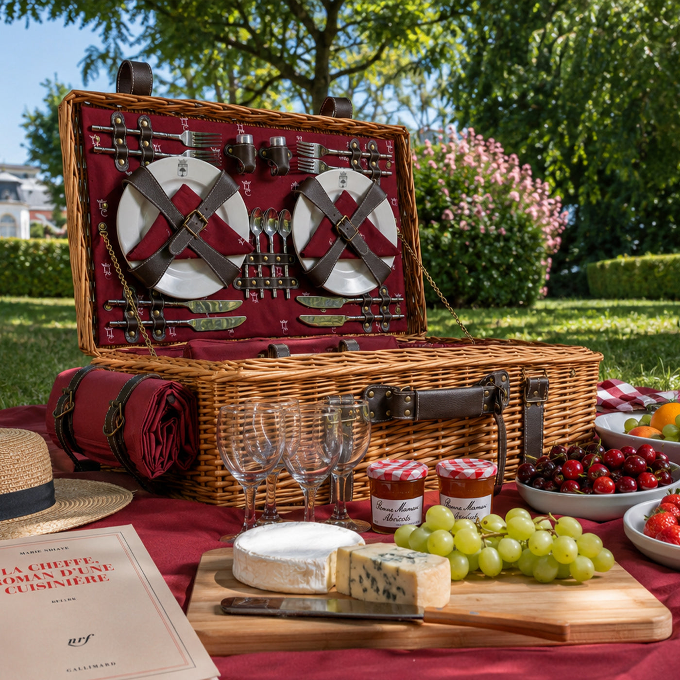 Prestige Picnic Hamper Champs-Elysées burgundy - 4 person