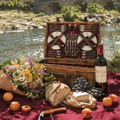 Prestige Picnic Hamper Champs-Elysées burgundy - 6 person