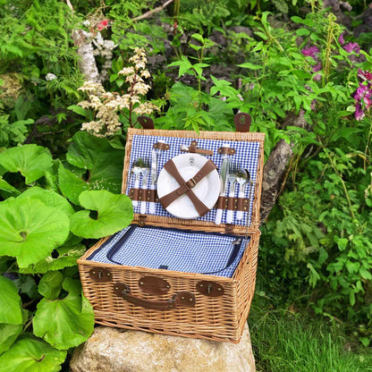Picnic basket Marly blue checks - 4 person