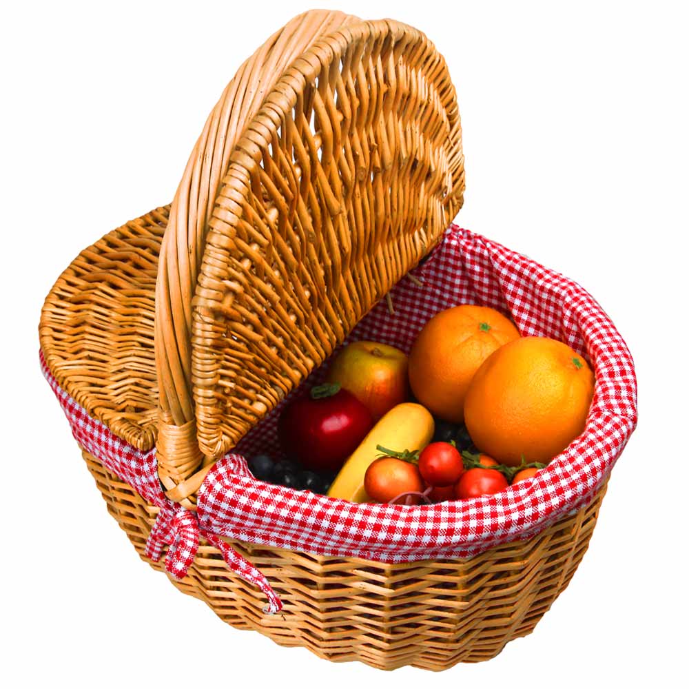 Wicker basket Campagne - Red gingham
