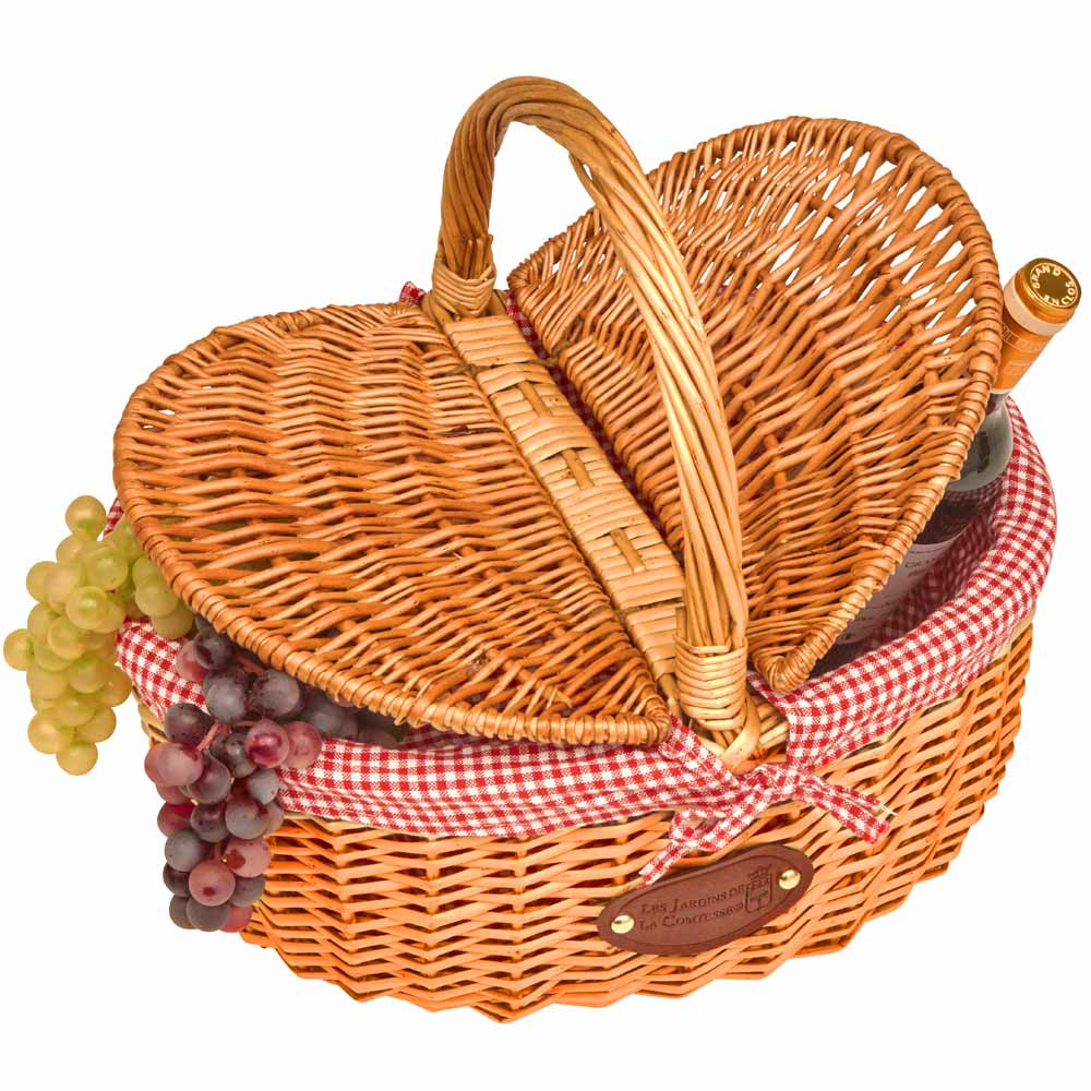 Wicker basket Campagne - Red gingham