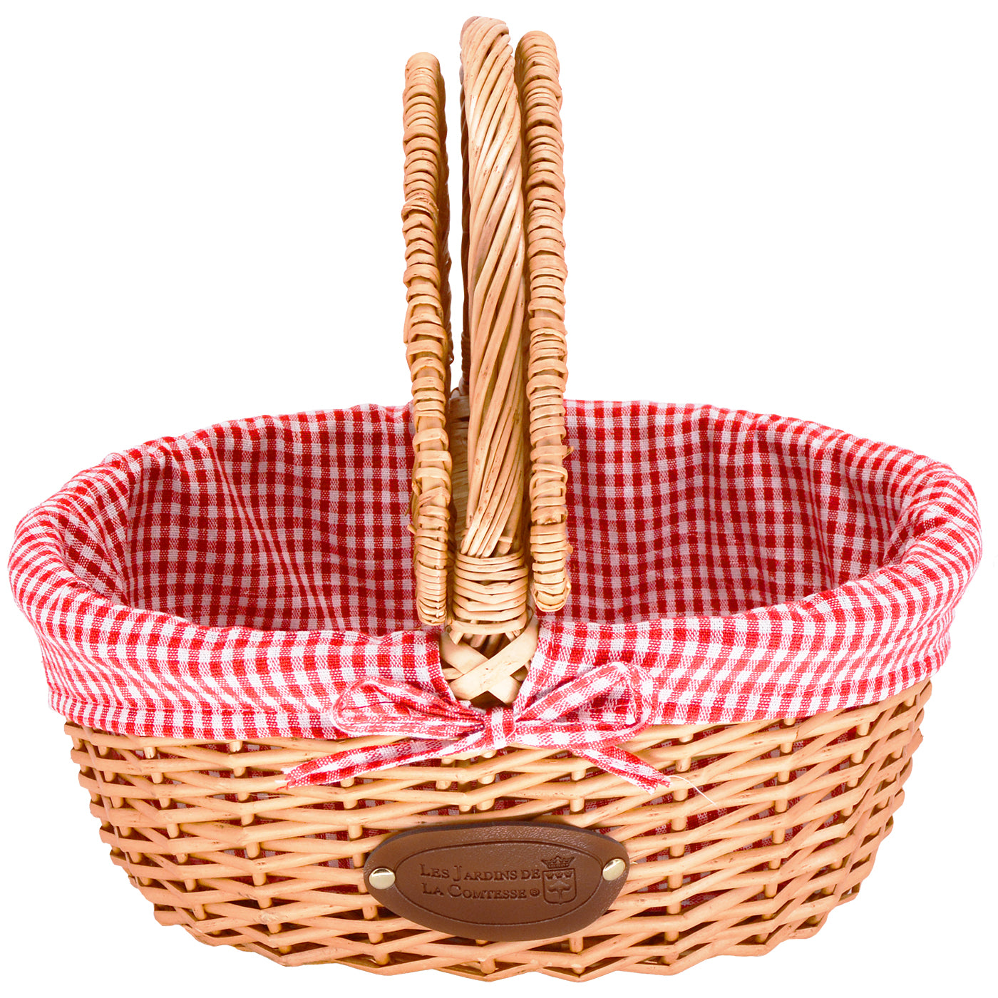 Wicker basket Campagne - Red gingham