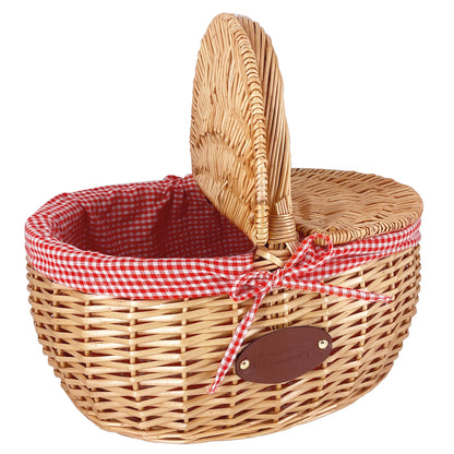 Wicker basket Campagne - Red gingham