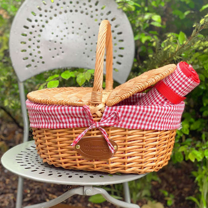 Wicker basket Campagne - Red gingham