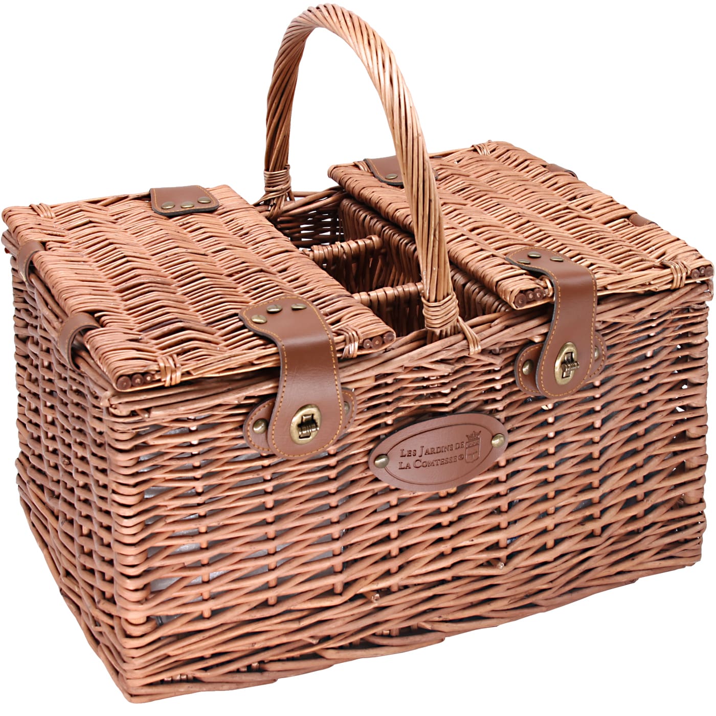 Picnic basket Saint-Germain green gingham - 4 person