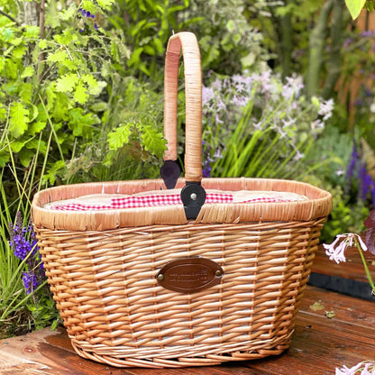 Insulated wicker basket Chantilly red gingham