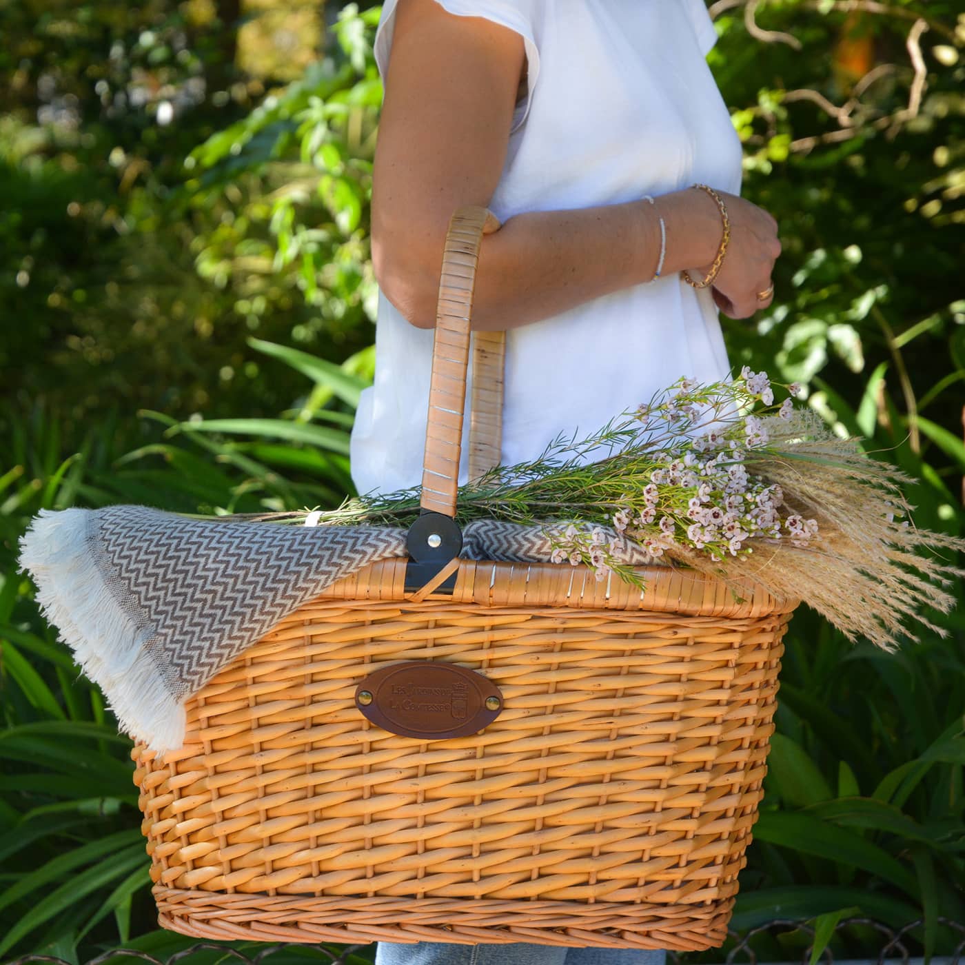 Insulated wicker basket Chantilly lin