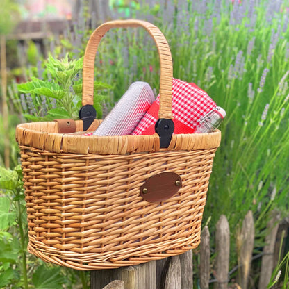 Bicycle Basket "Chantilly" - Red Gingham - For picnics or shopping