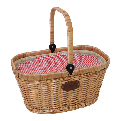 Insulated wicker basket Chantilly red gingham