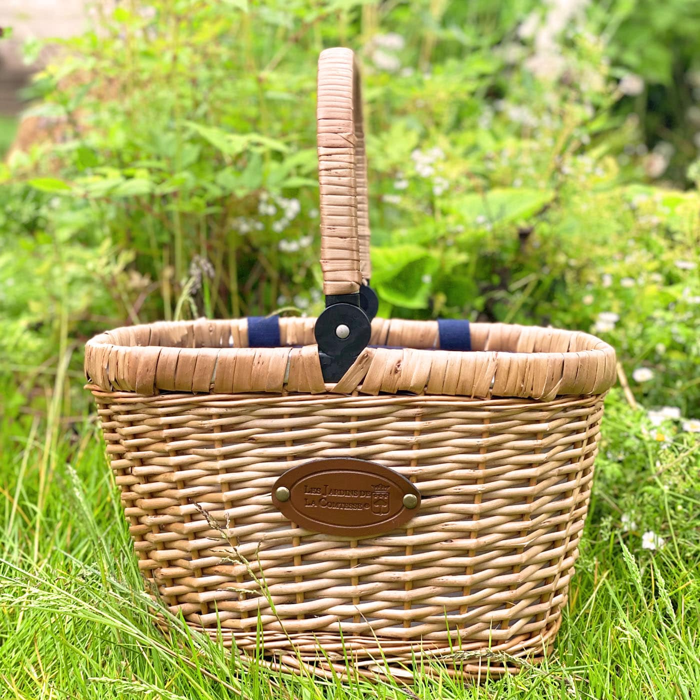 Bicycle Basket "Chantilly" - Blue - For picnics or shopping