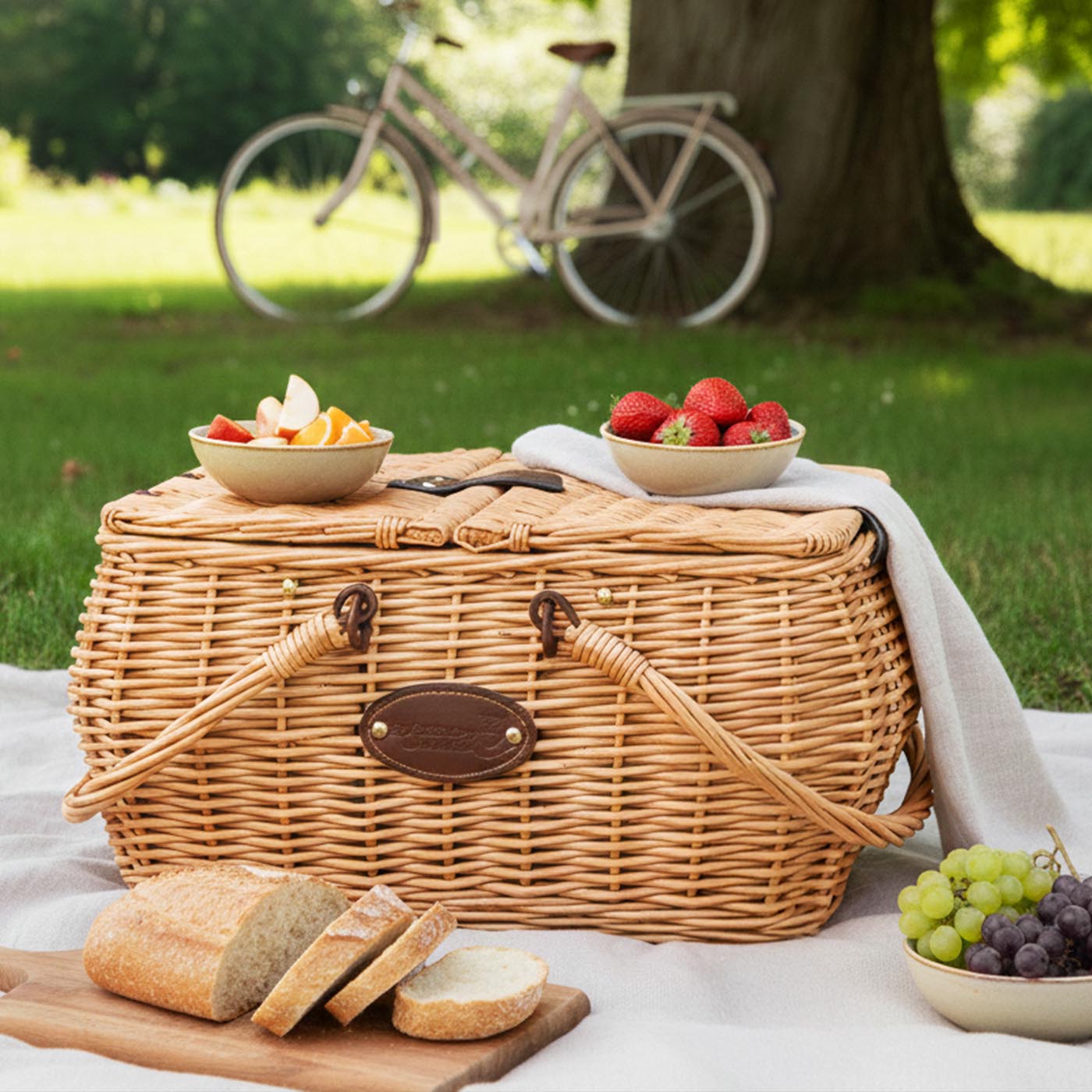 Giverny picnic basket yellow - 2 people