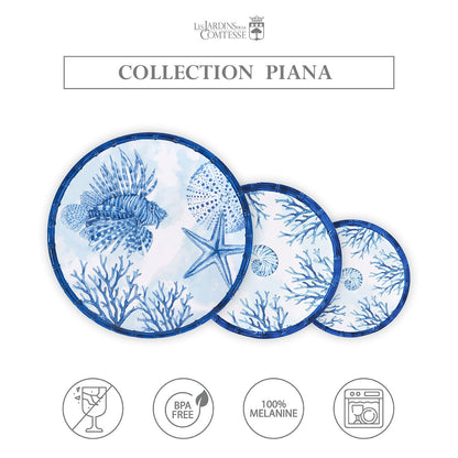 Round serving dish in coral melamine - Ø 35.5 cm