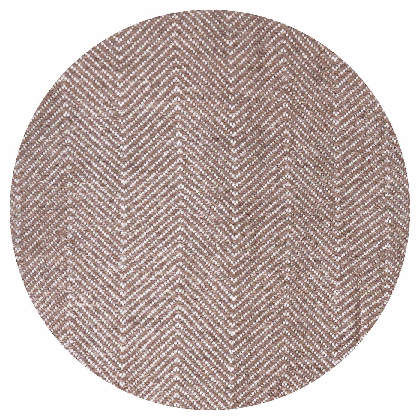 Glazed brown and ivory wool plaid - large herringbone - 130 x 200 cm